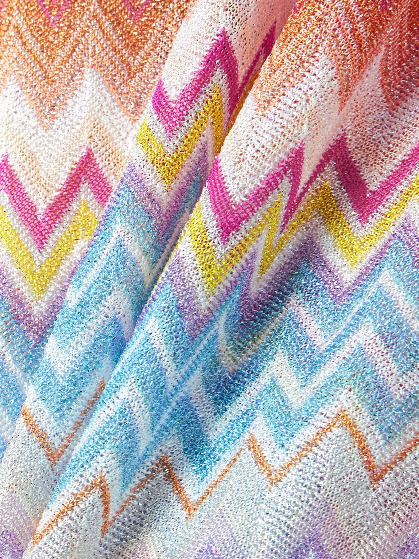 Wrap-effect layered striped metallic crochet-knit maxi skirt - 5