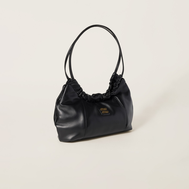 Miu Miu Nappa leather hobo bag with logo outlook