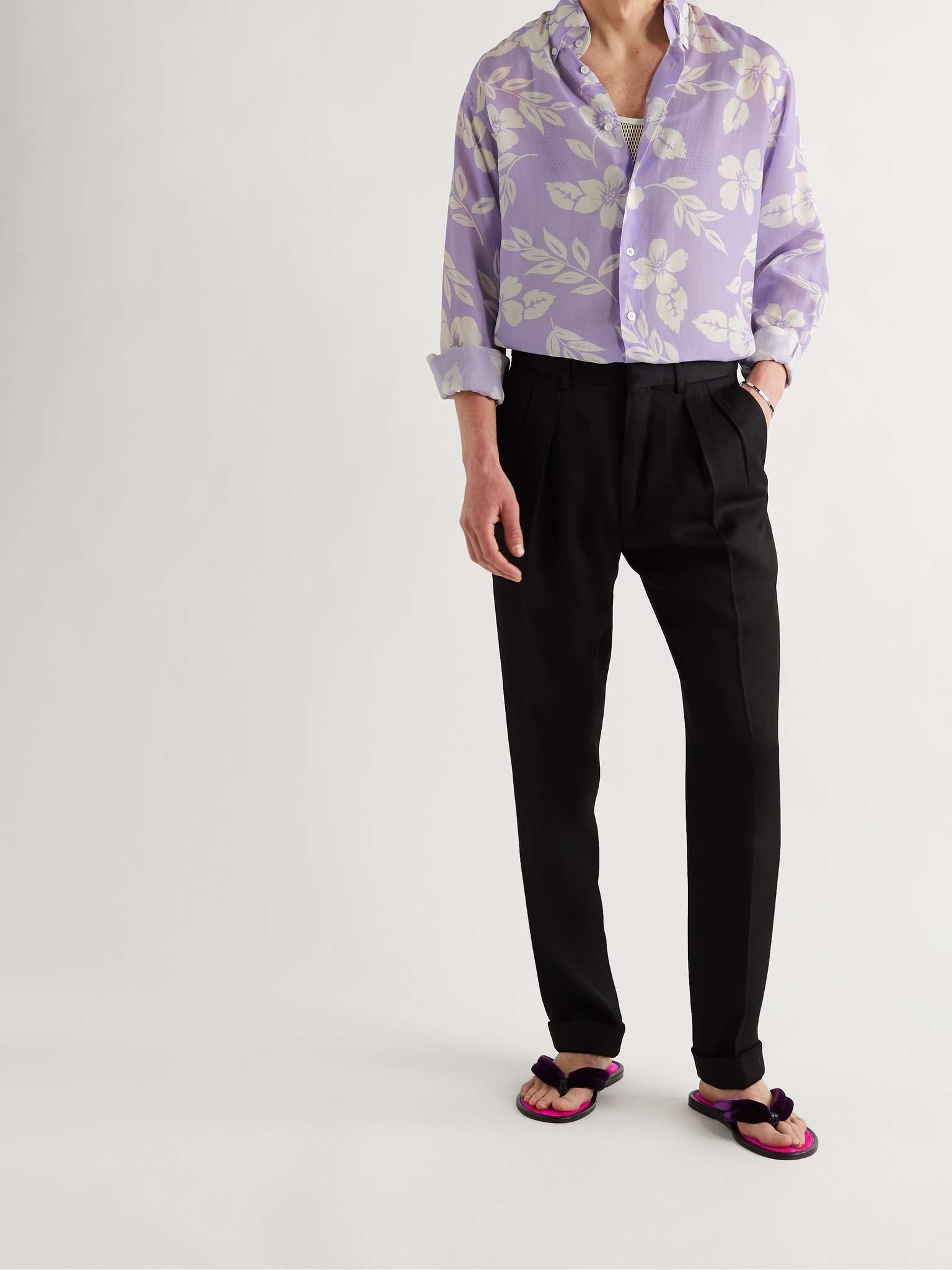 Button-Down Collar Printed Lyocell Shirt - 2