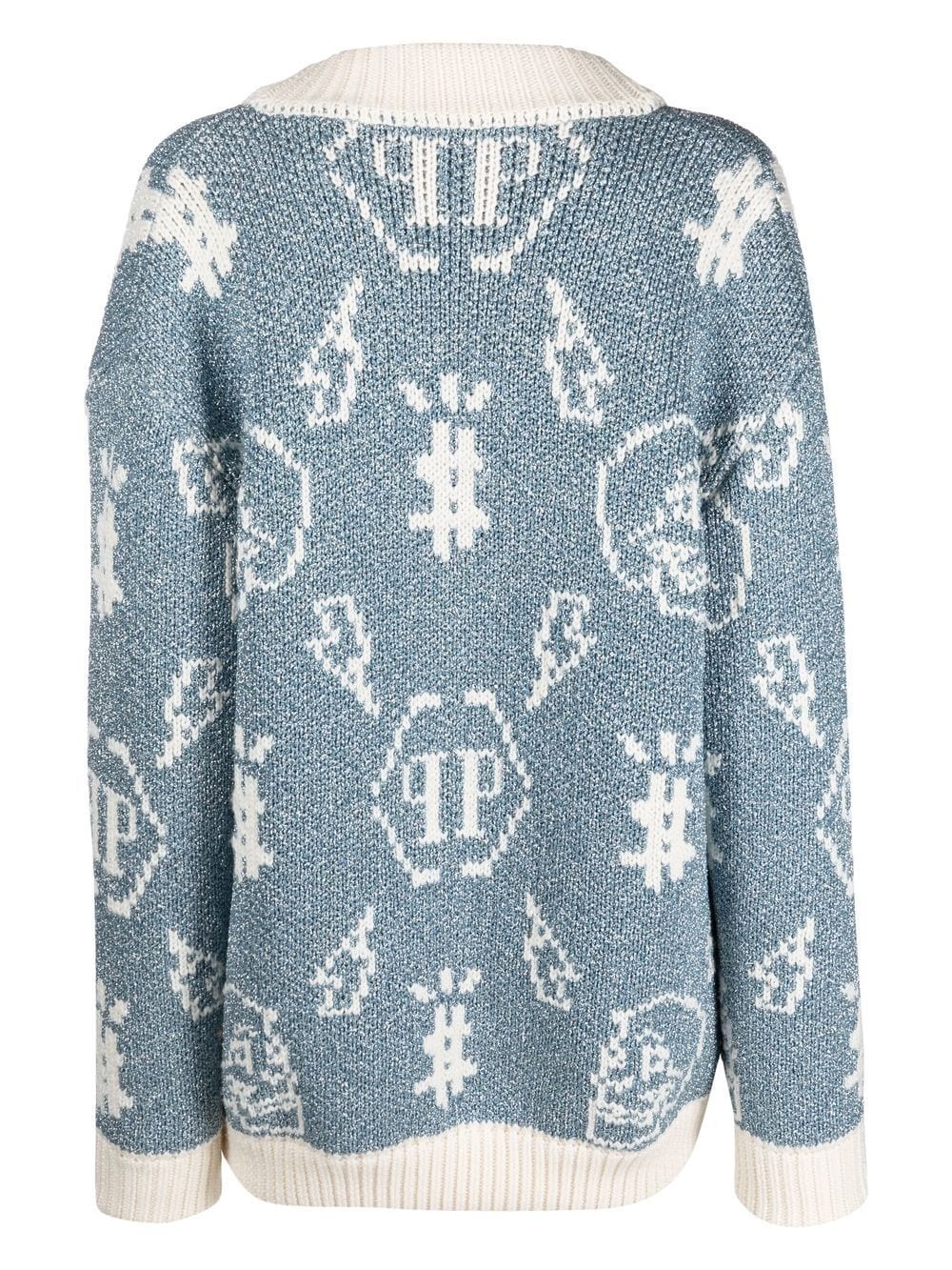 intarsia-knit logo cardigan - 2