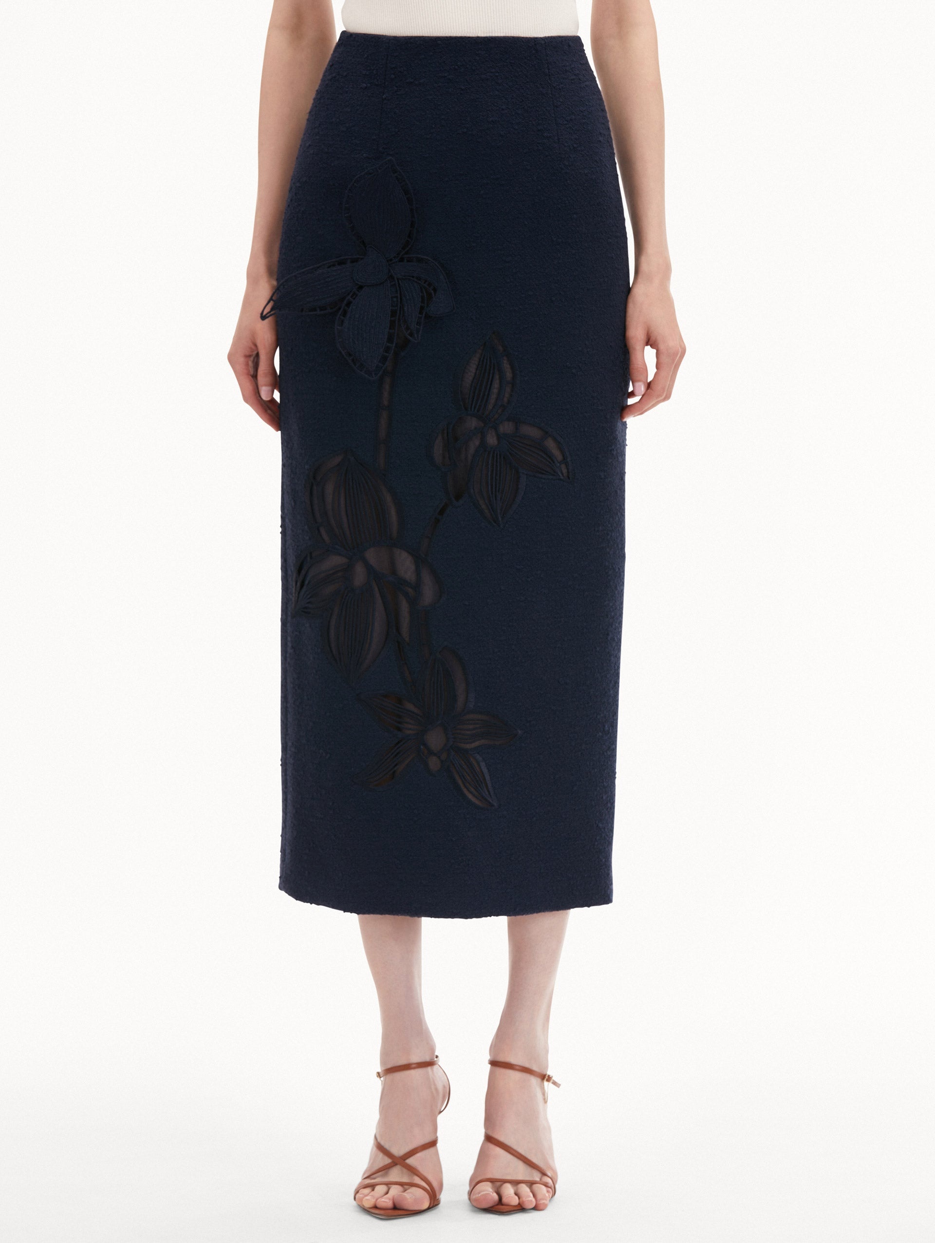 ORCHID EMBROIDERED TWEED SKIRT - 4
