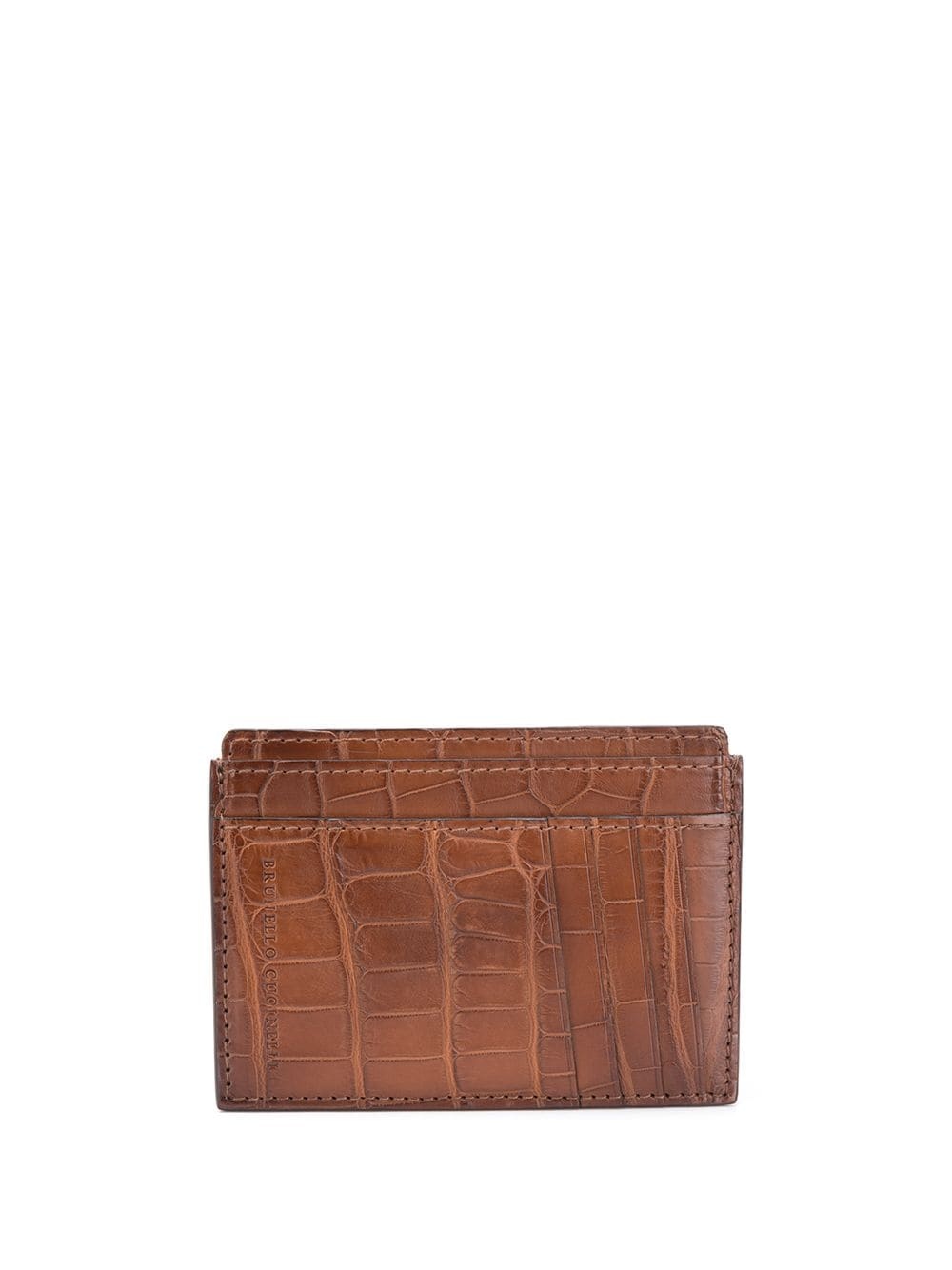 embossed crocodile-effect cardholder - 2