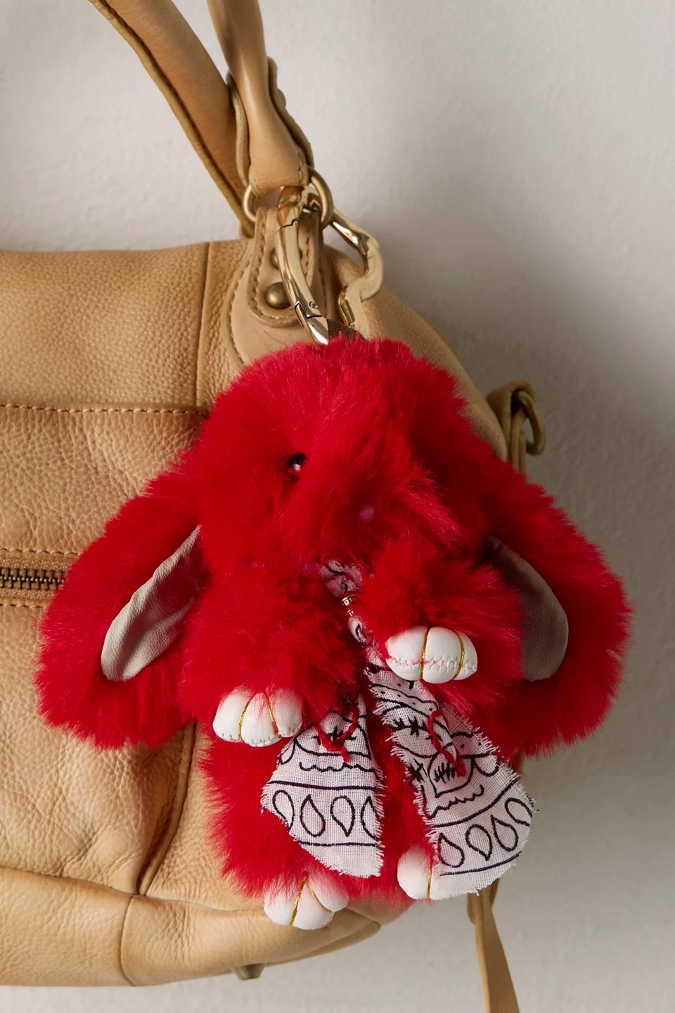 Fluffy Rabbit Bag Charm - 1