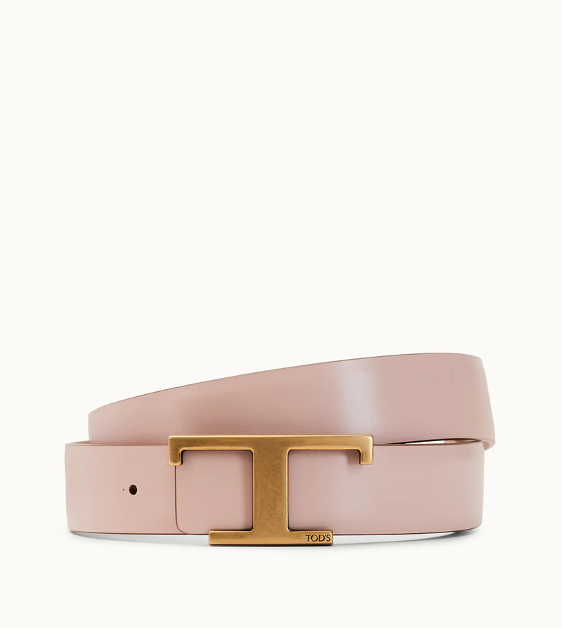 BELT IN LEATHER - PINK 1