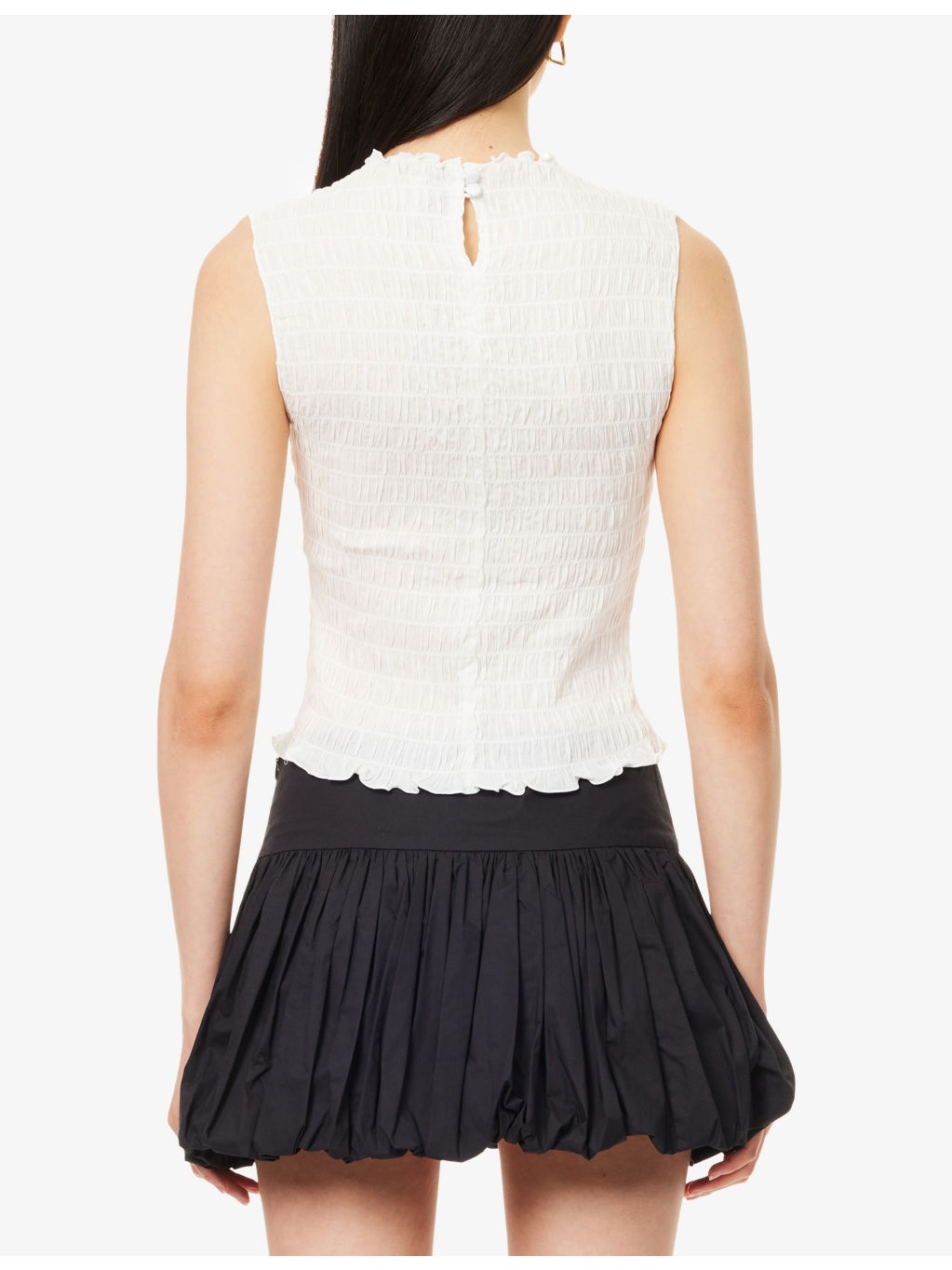 Adri Shirred Stretch-Woven Top - 4