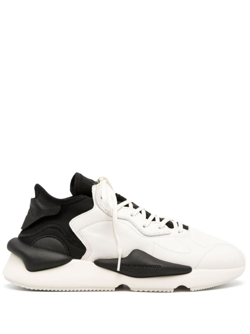 leather lace-up sneakers - 1