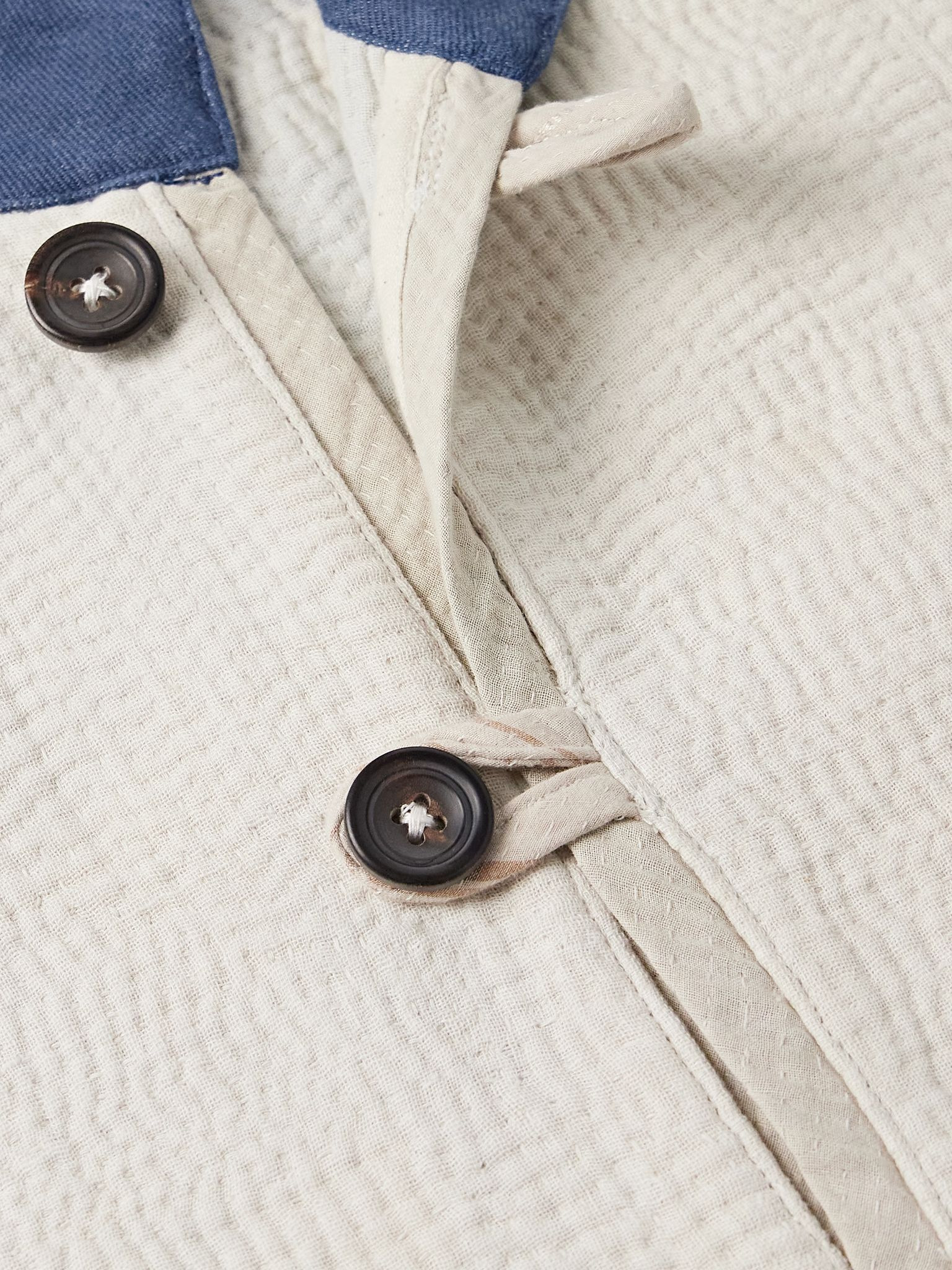 Embroidered Cotton-Ripstop Jacket with Detachable Liner Green - 4