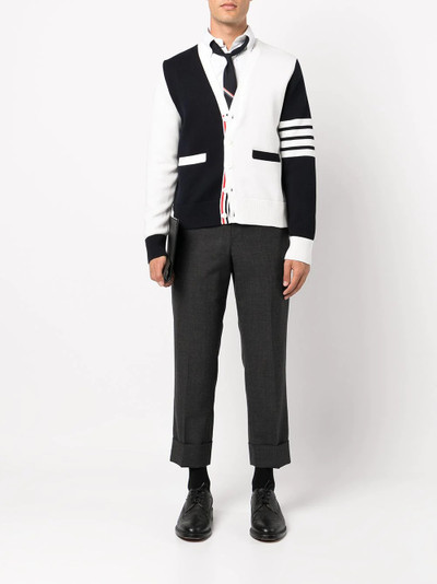 Thom Browne 4-Bar Mr.Thom and Hector colourblock cardigan outlook