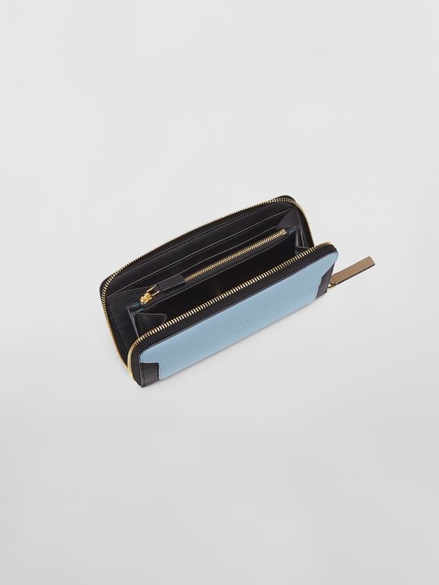 RECTANGULAR ZIP-AROUND WALLET IN THREE-COLOURED SAFFIANO LEATHER - 2