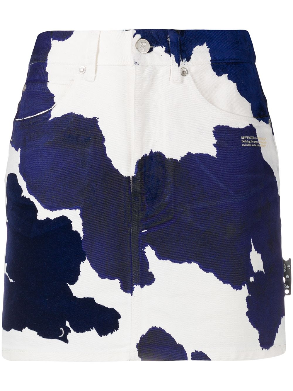 cow-print denim skirt - 1