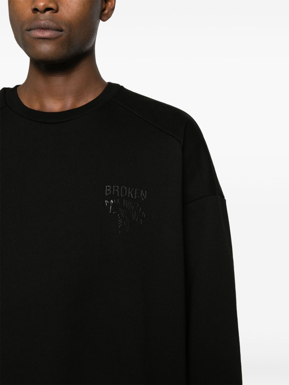 embroidered-logo sweatshirt - 5