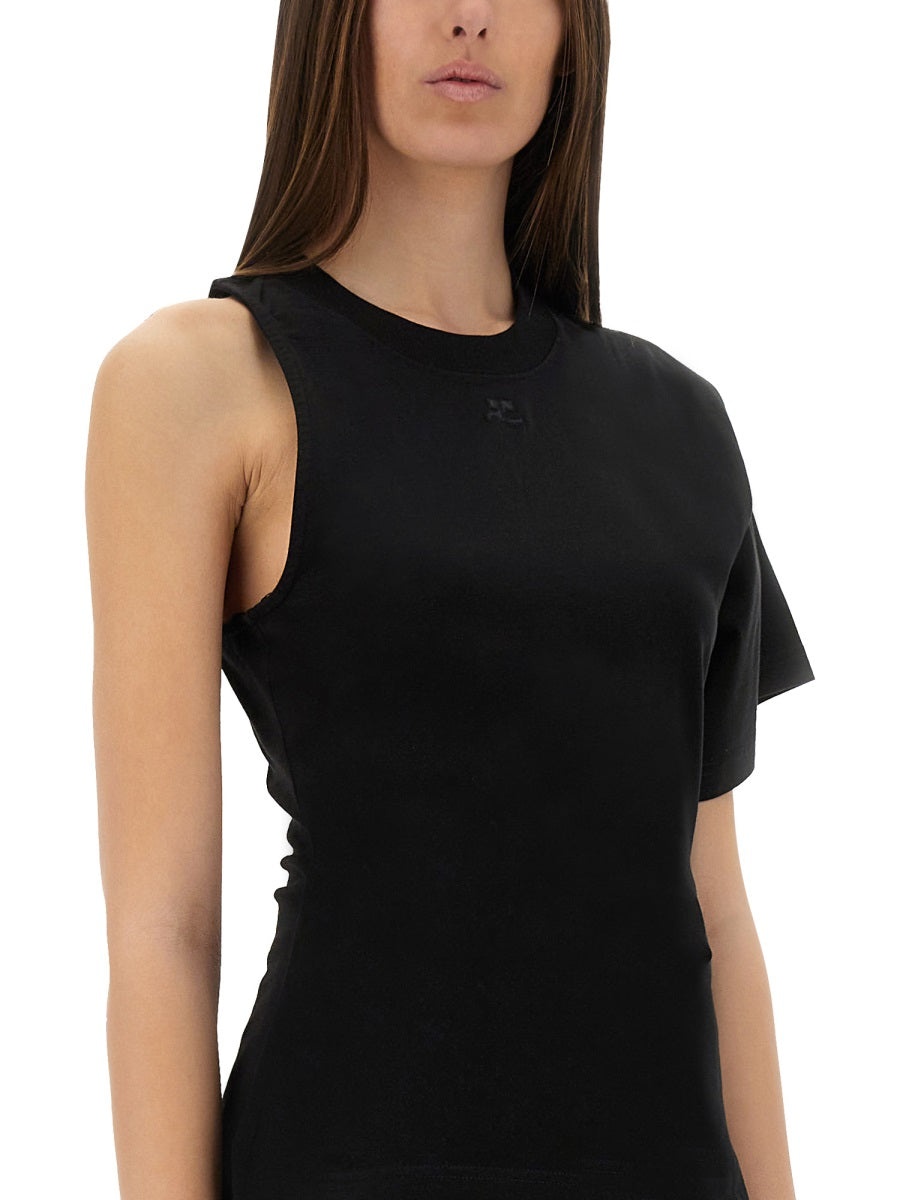Courreges Women One-Shoulder T-Shirt In Scuba - 4