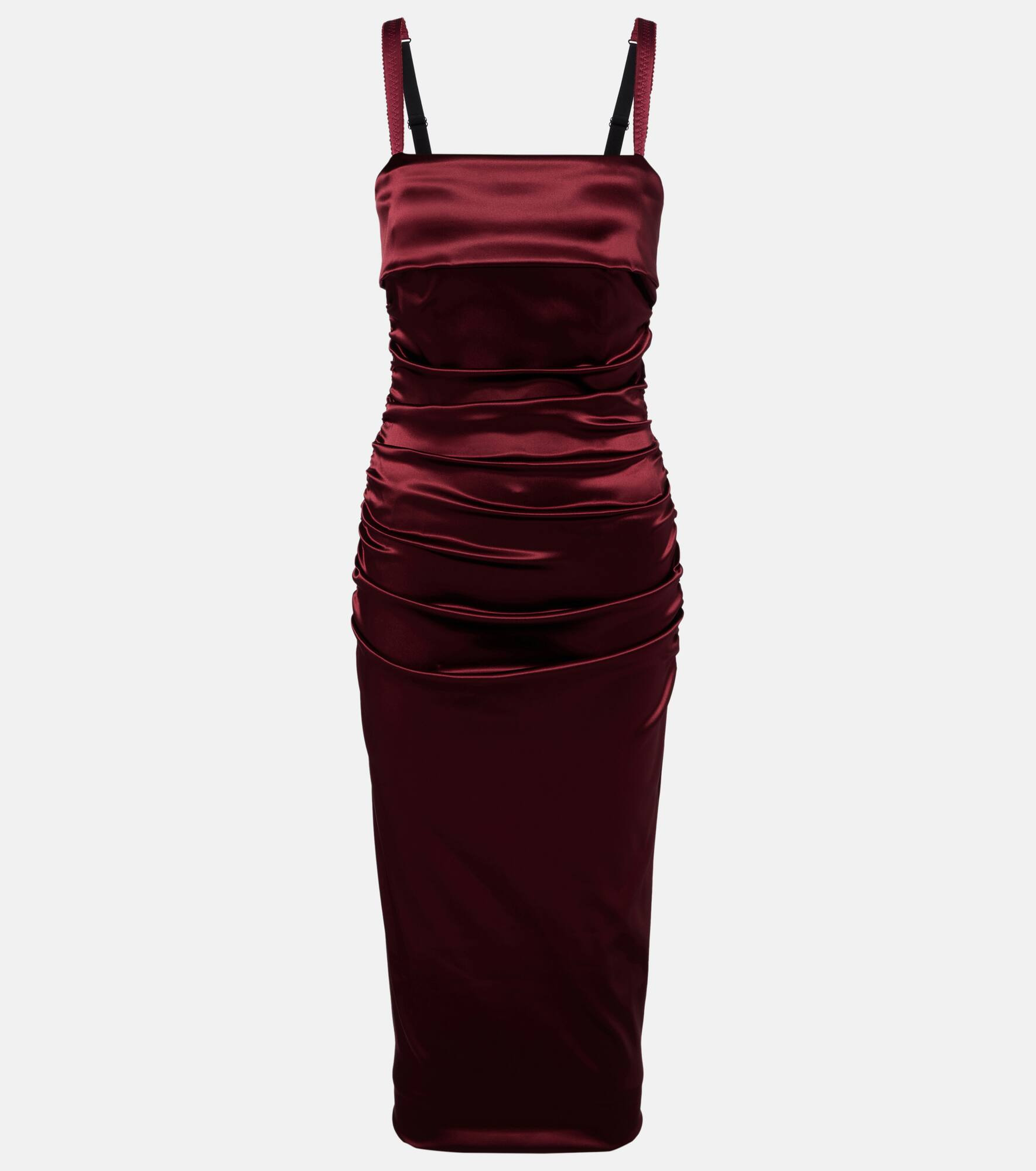 Draped satin cocktail dress - 1