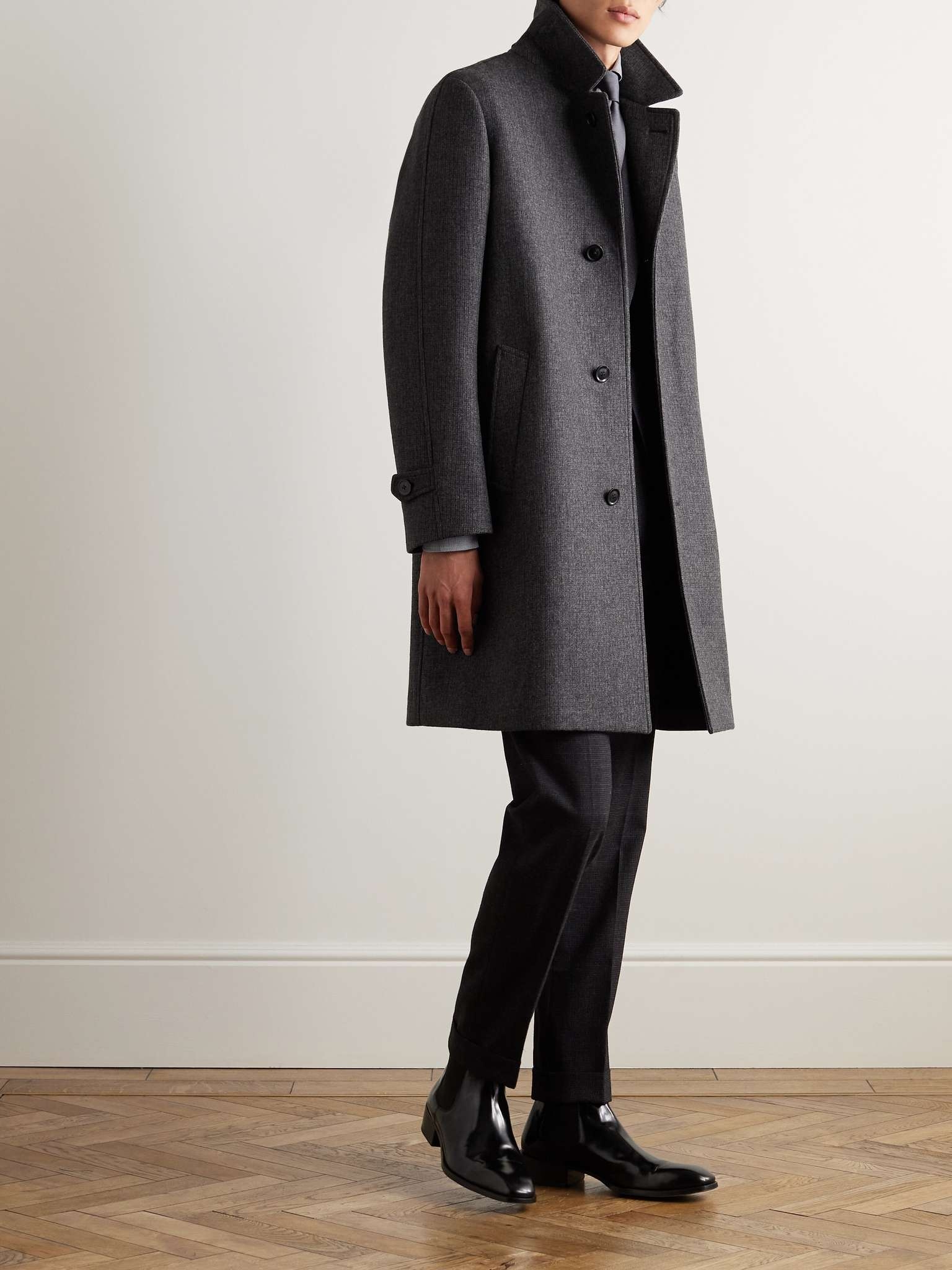 Checked Virgin Wool and Cashmere-Blend Coat - 2