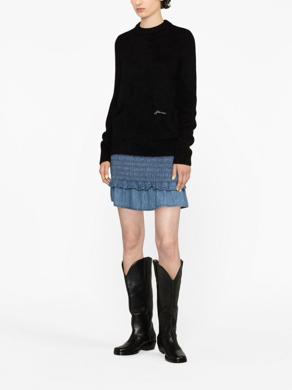 crew-neck alpaca wool-blend jumper - 3