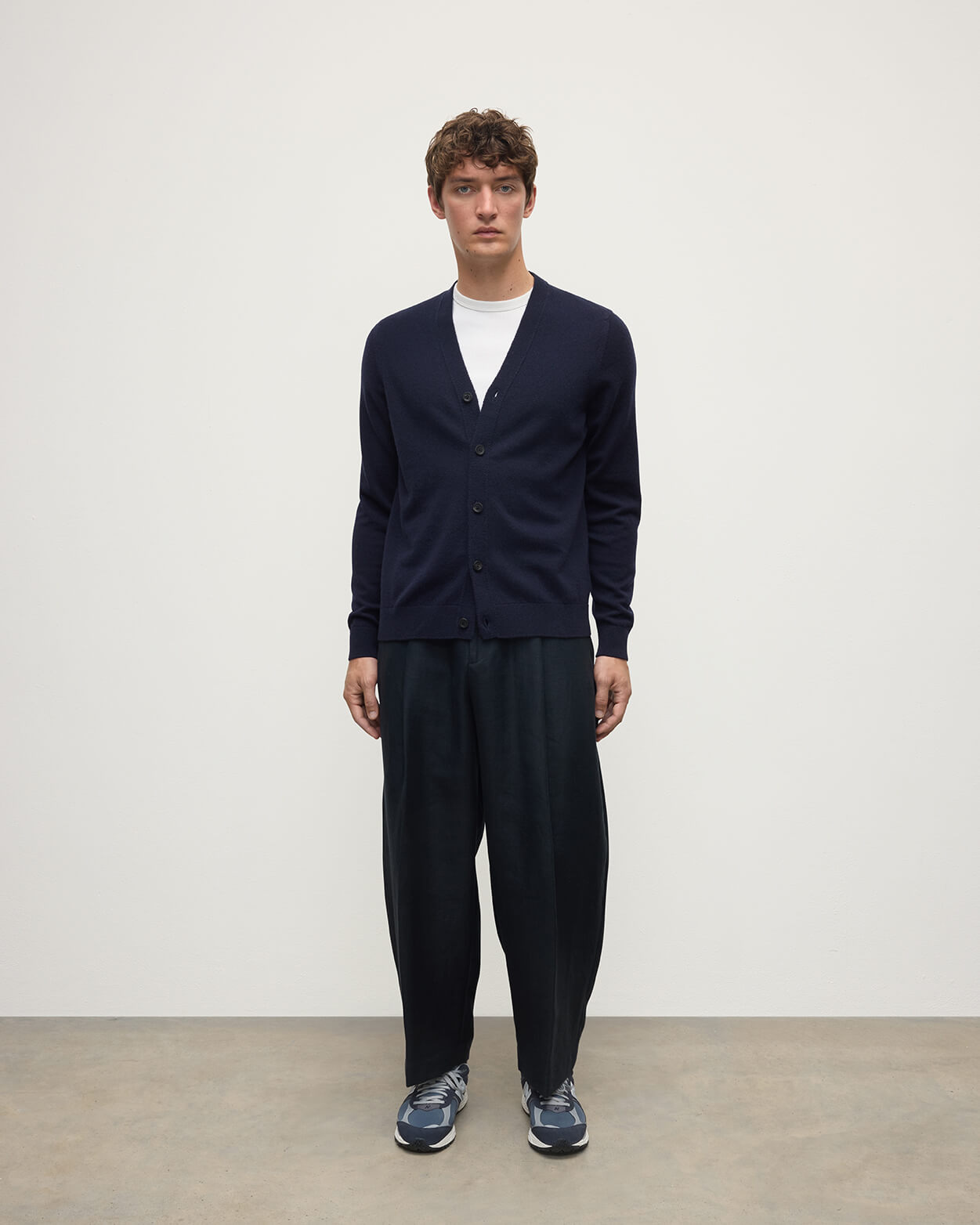 Classic Cashmere Navy Cardigan - 2