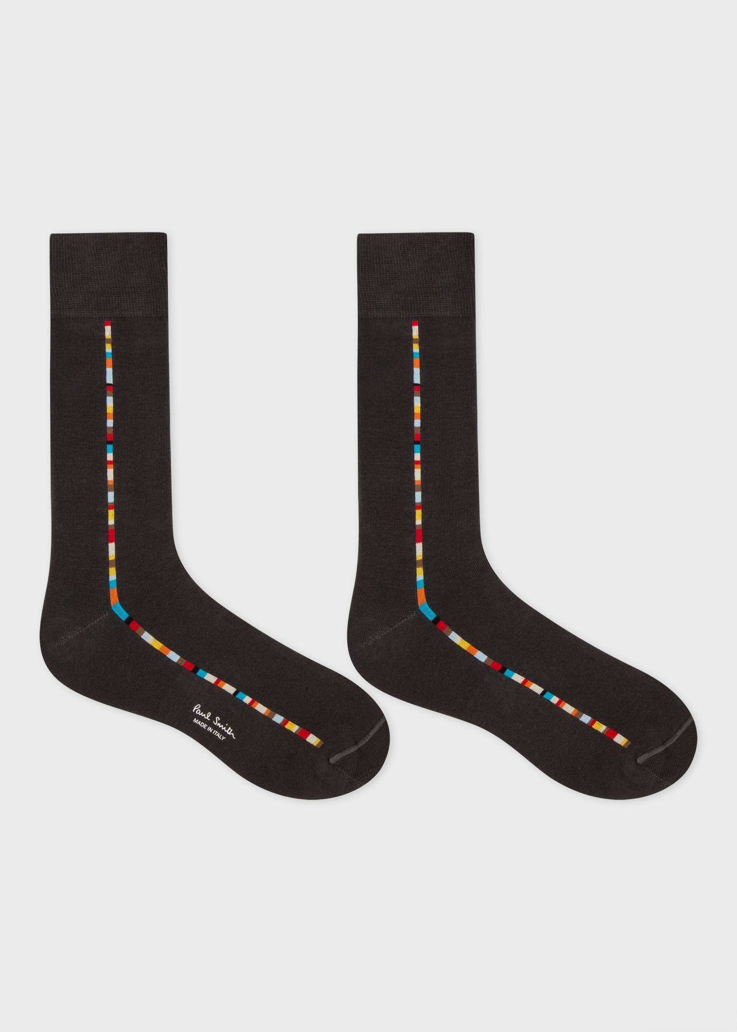 Grey 'Signature Stripe' Central Trim Socks - 2