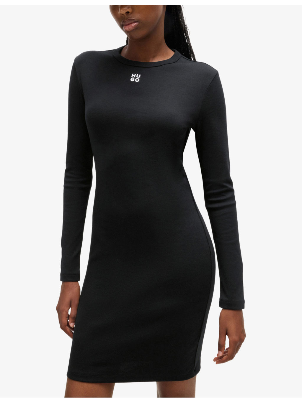 Brand-embroidered slim-fit stretch cotton-blend mini dress - 3