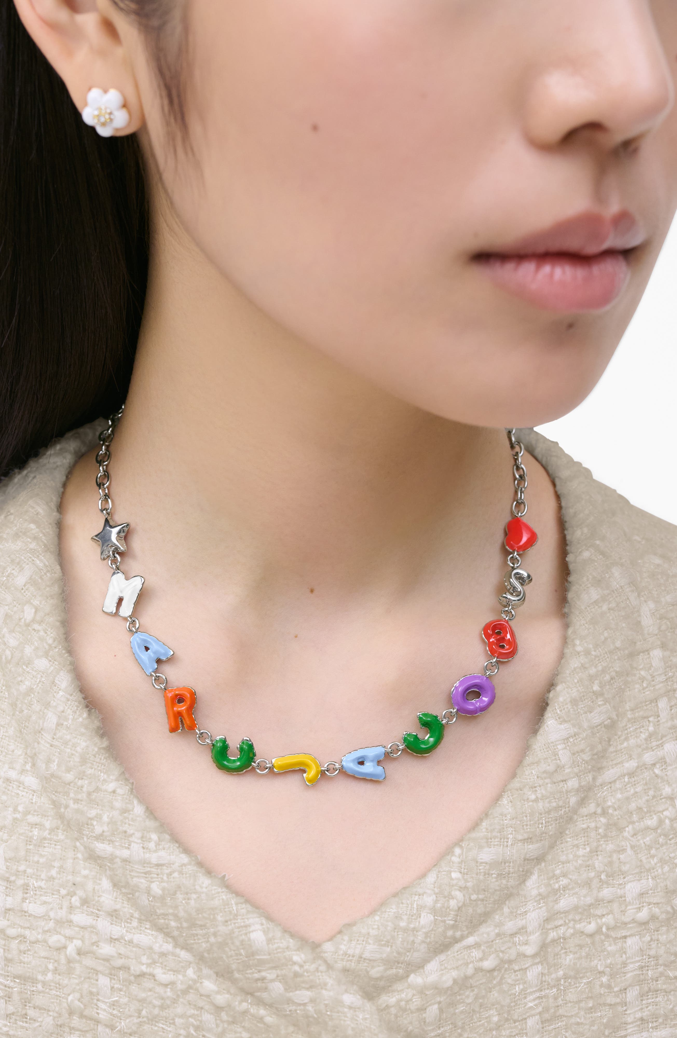 Marc Jacobs MJ Color Ballon Charm Necklace in Silver Multi at Nordstrom - 2