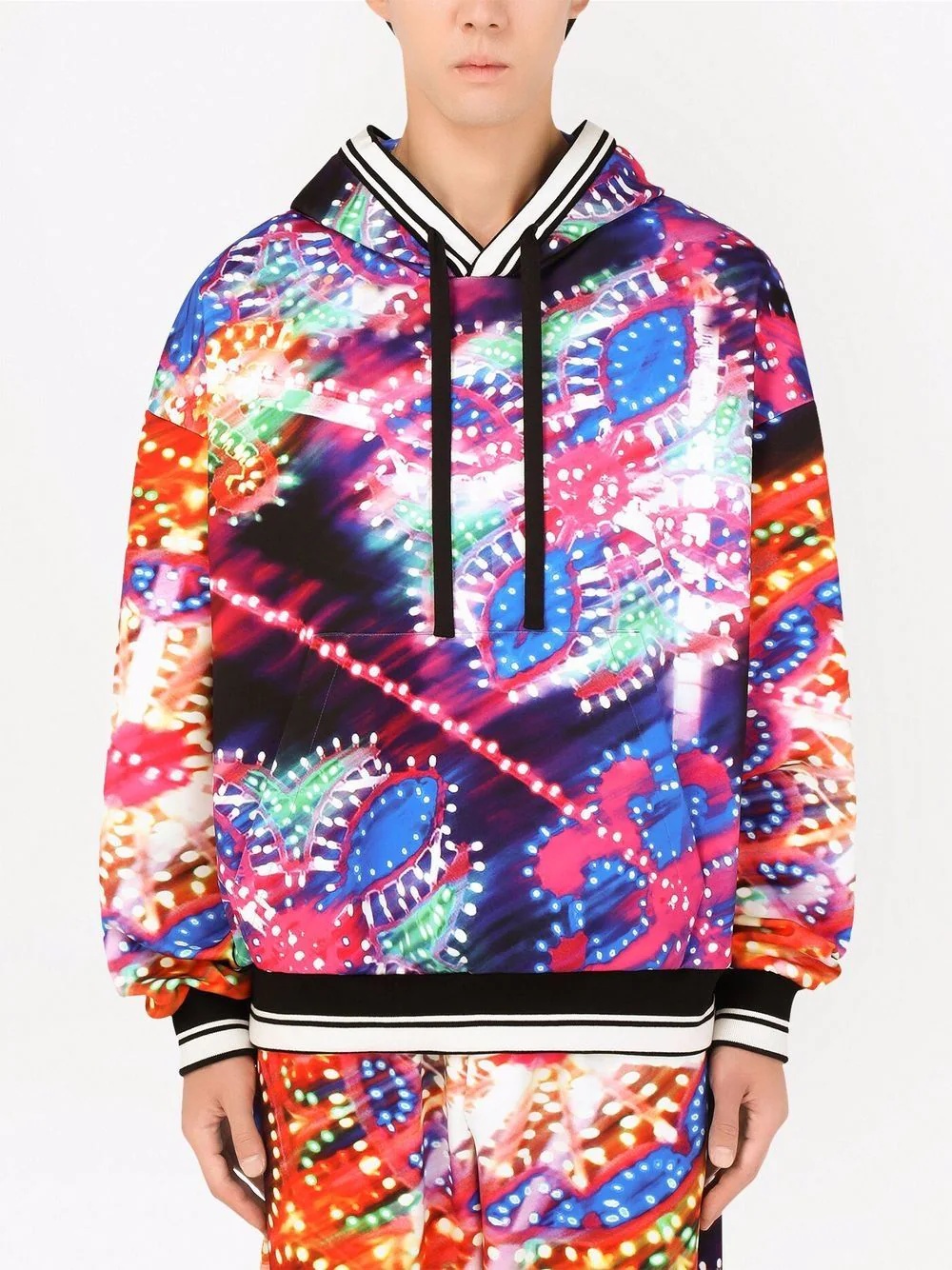 luminaire-print stretch-cotton hoodie - 3