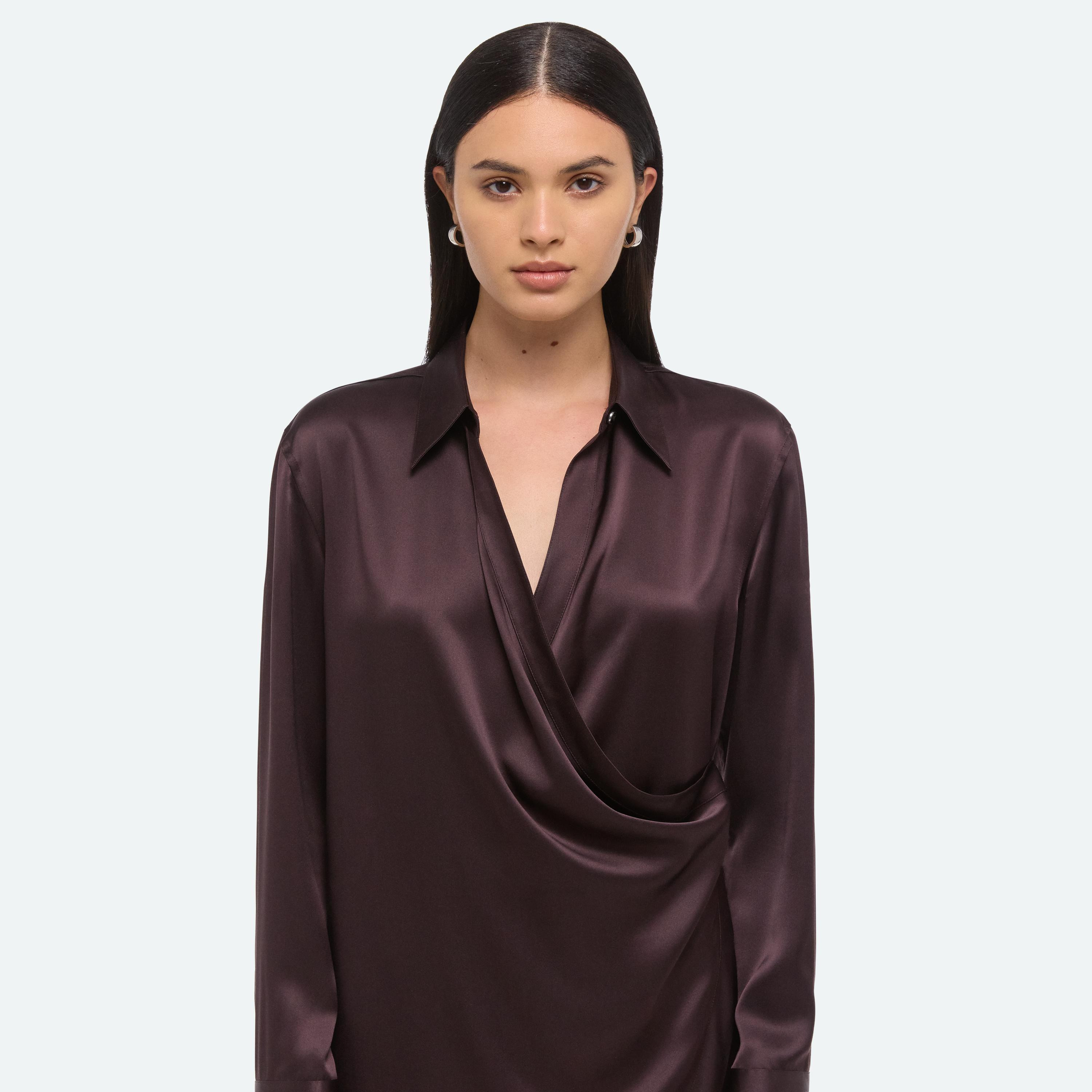 RELAXED WRAP SHIRT DRESS - 6