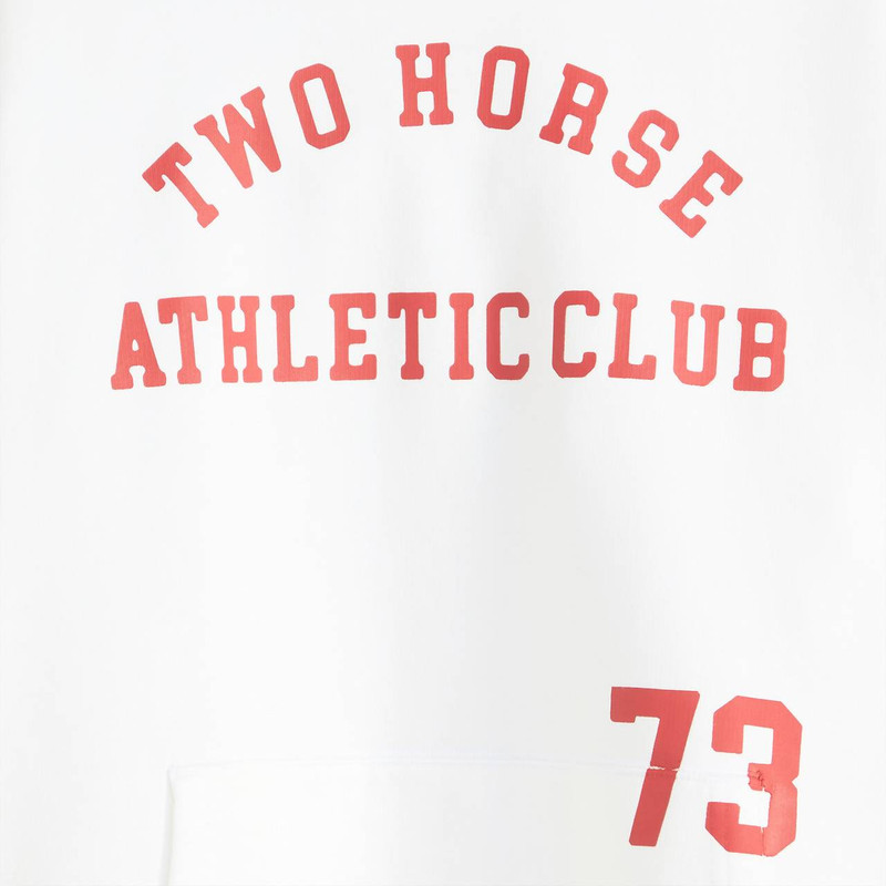 TWO HORSE BOXY CROPPED HOODIE SWEATSHIRT 6