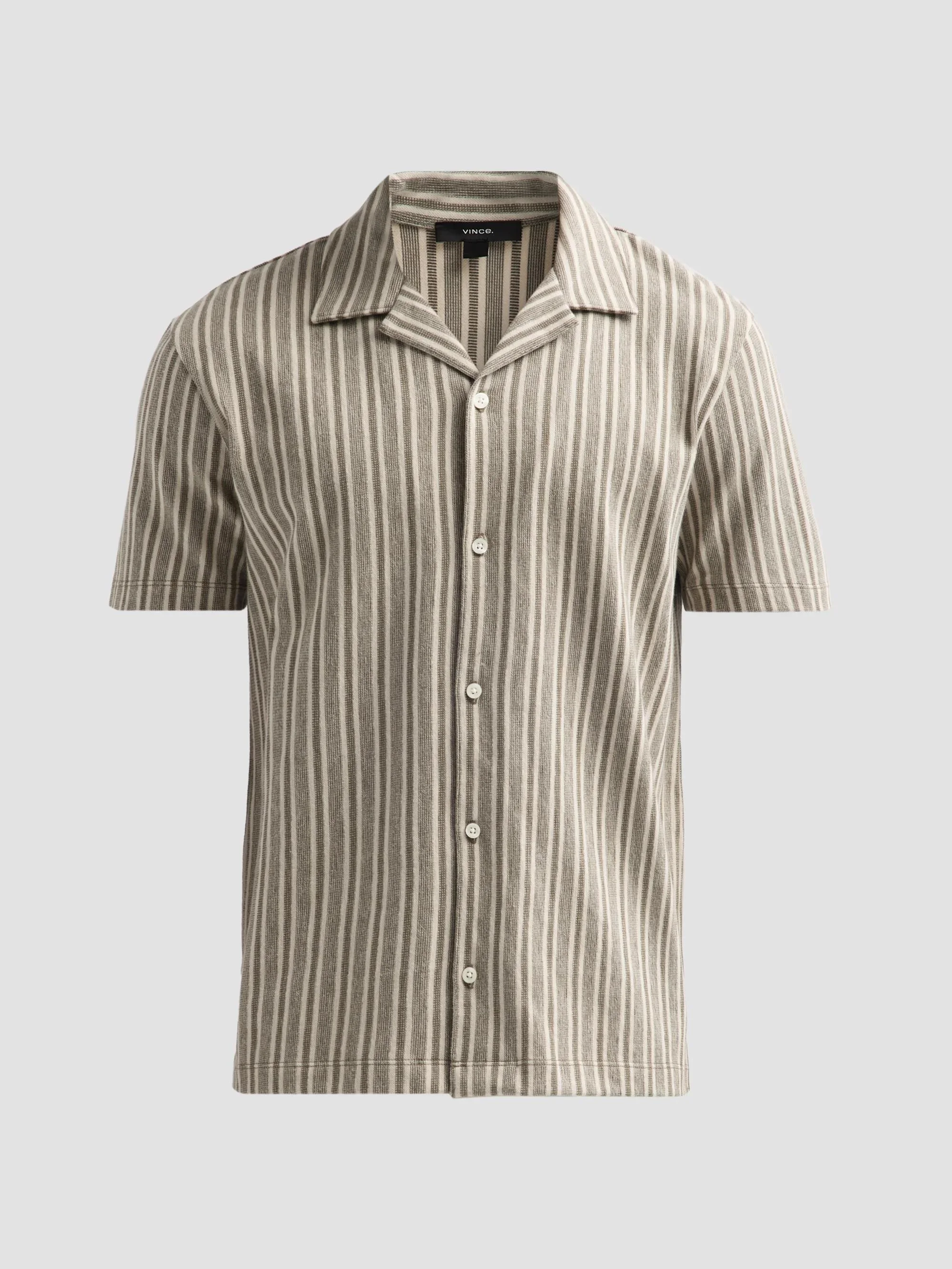 Men's Cabana Striped Camp Shirt - Dark Artichoke Haze - 1