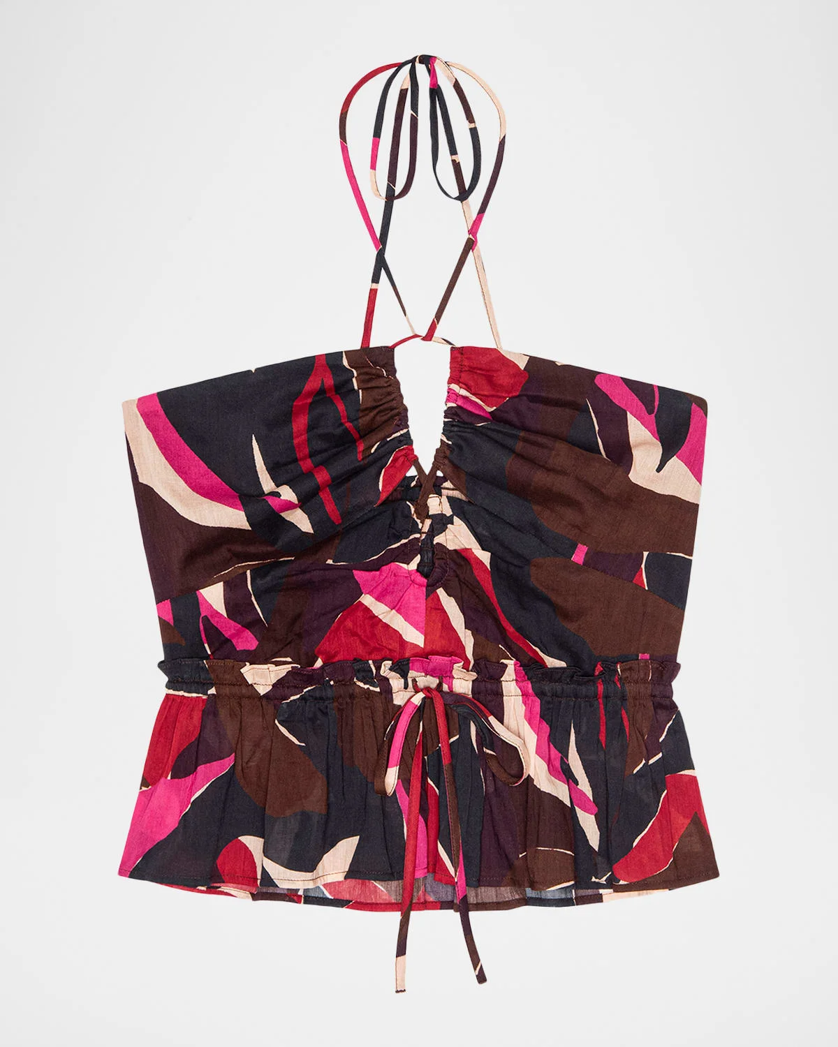 Dulce Printed Halter Crop Top - 1