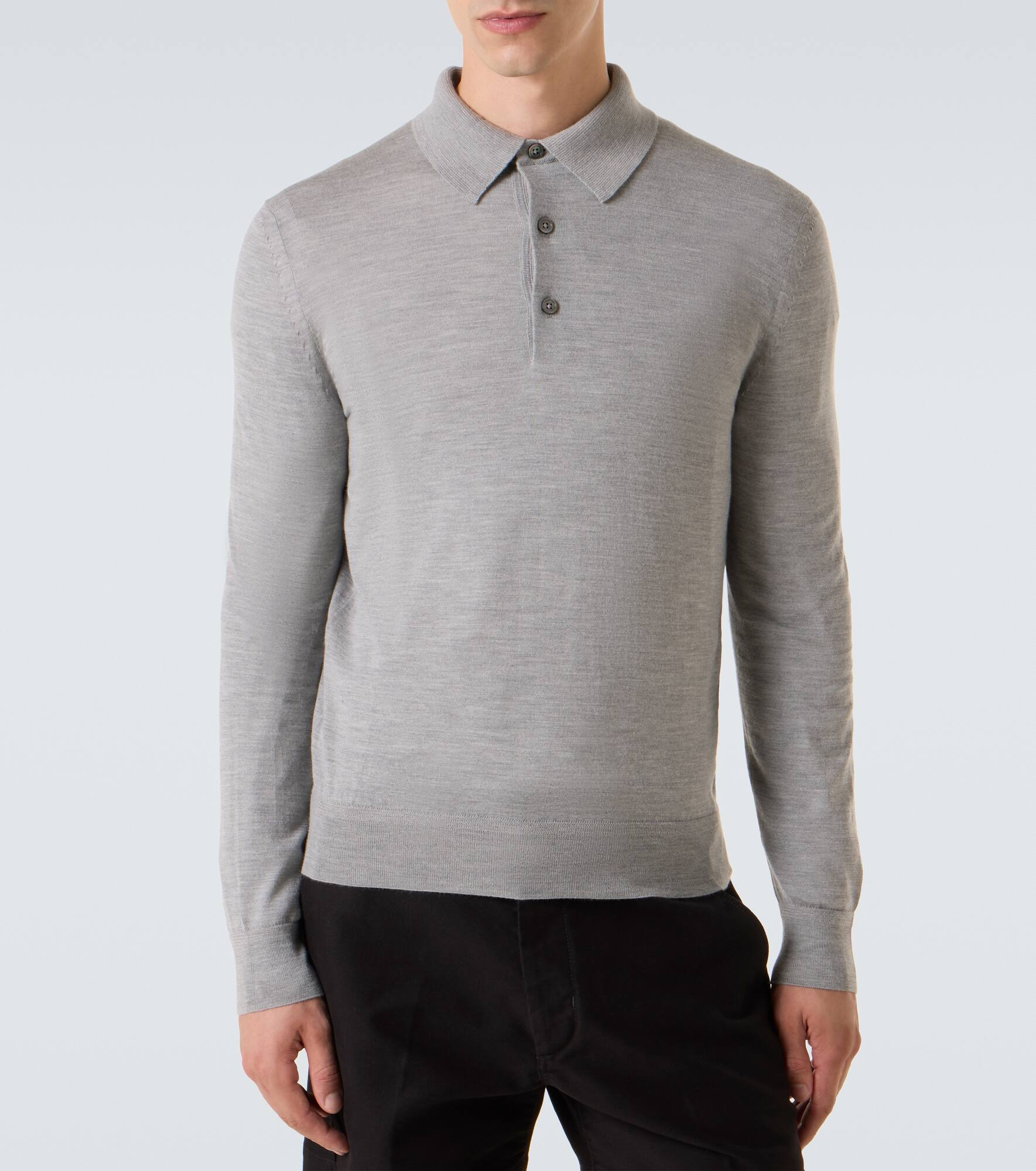 Cashmere and silk polo sweater - 3
