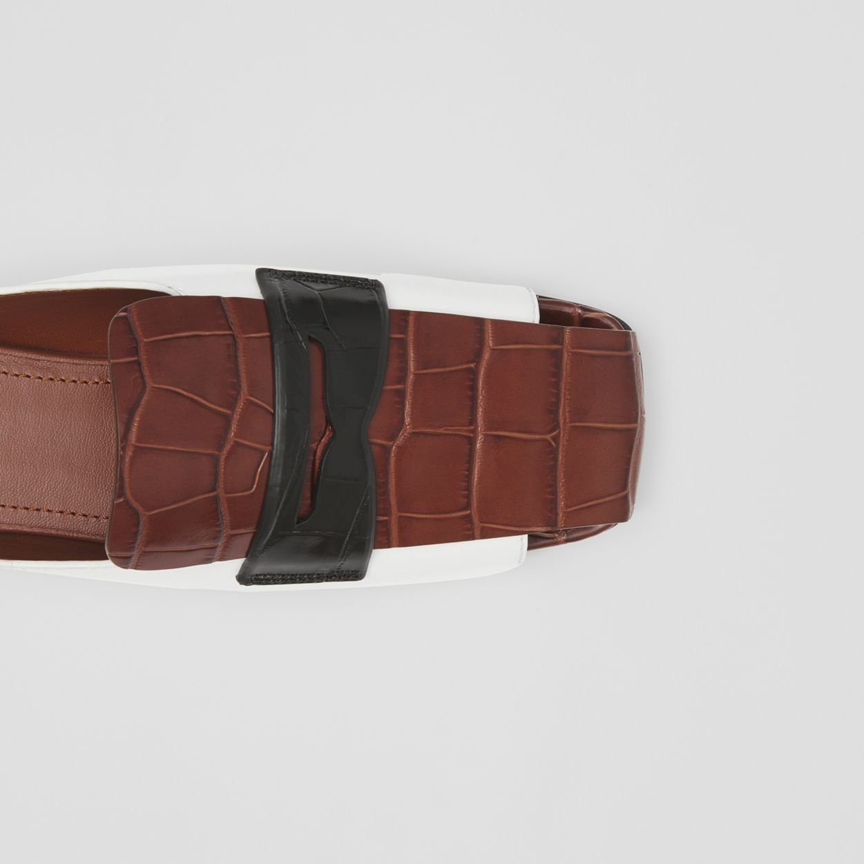 Tri-tone Loafer Detail Leather Mules - 3