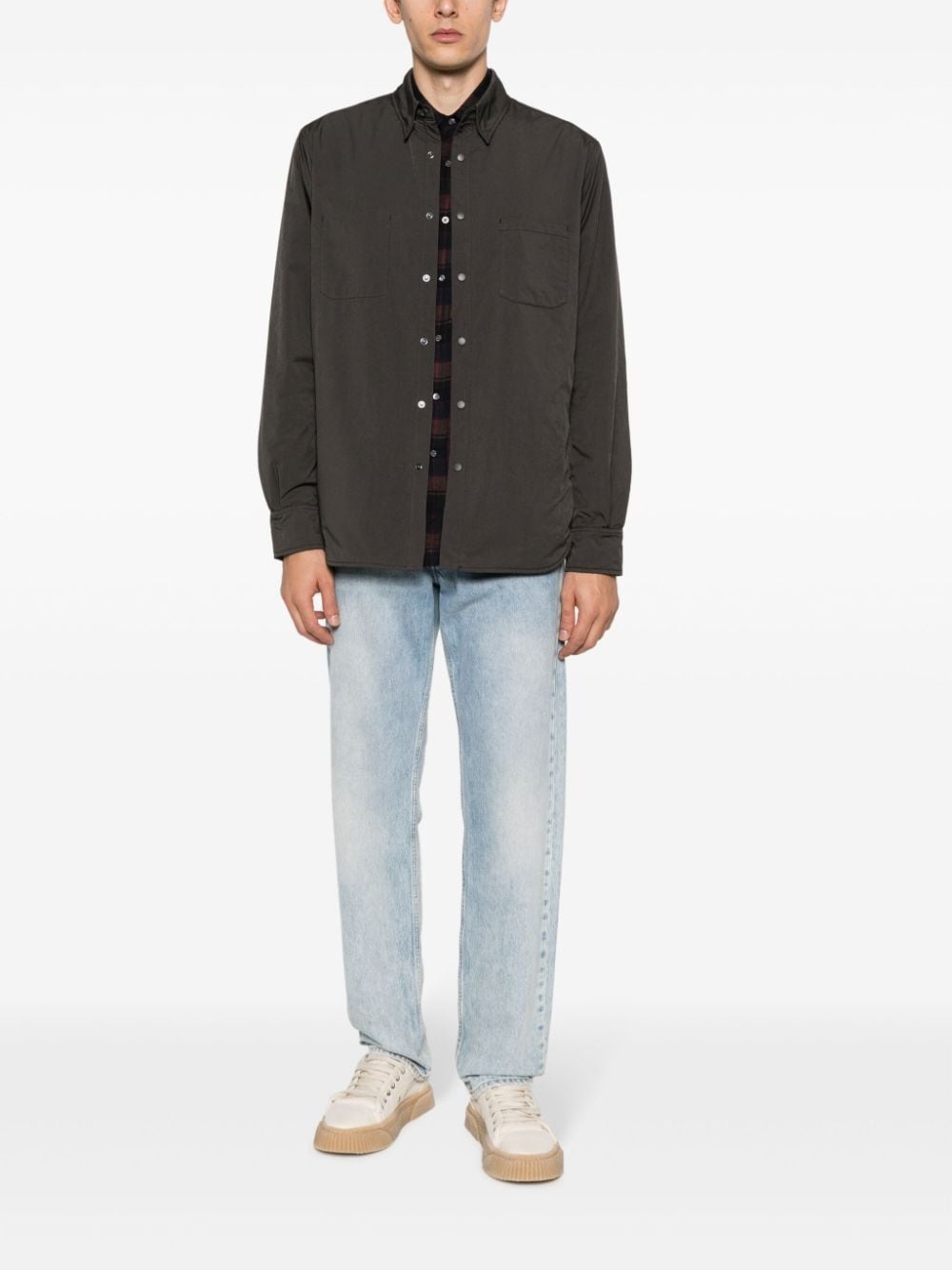 long sleeve wool-blend shirt - 4