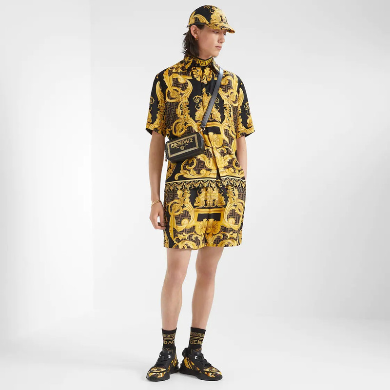 FENDI Fendace multicolor silk shirt outlook