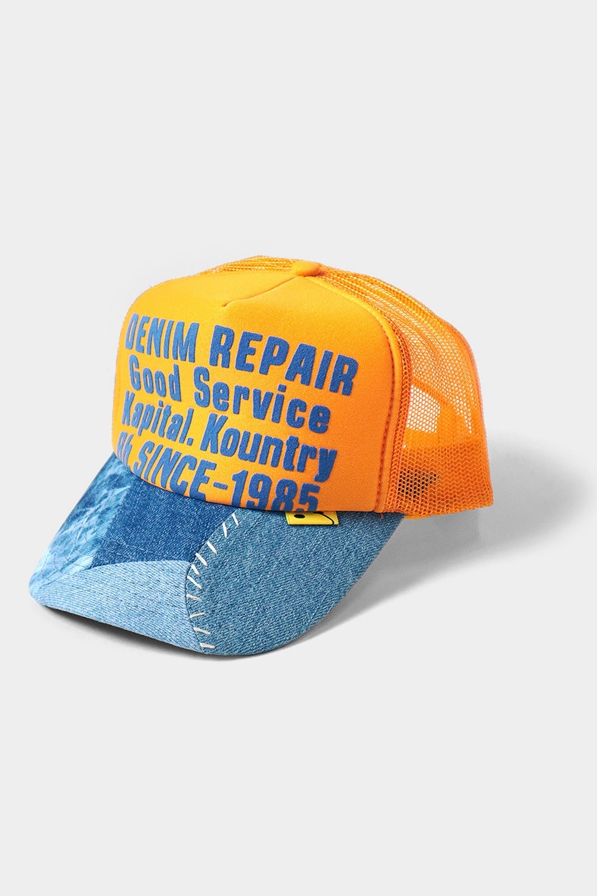 DENIM REPAIR SERVICE DENIM RE-CONSTRUCT TRUCKER CAP - GOLD - 1