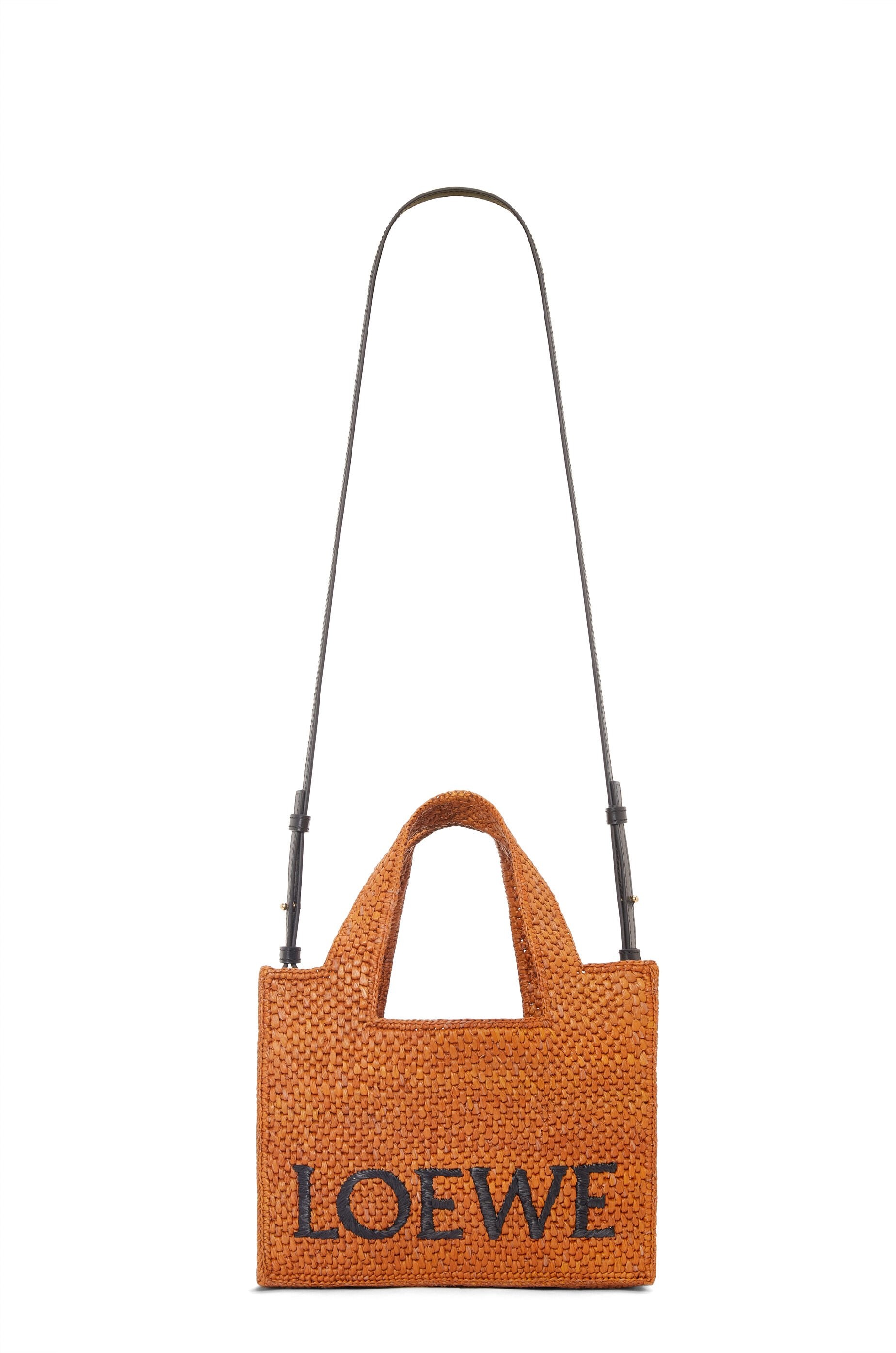 Small LOEWE Font Tote in raffia - 7