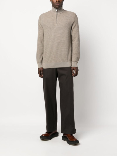 Brioni stand-up collar zip-up jumper outlook