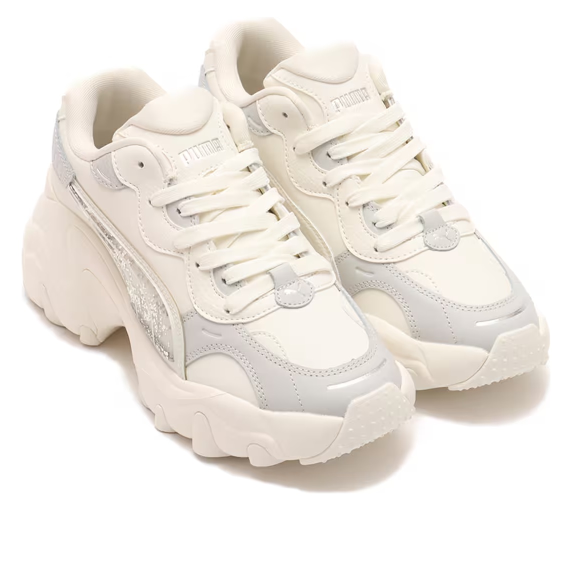 (WMNS) PUMA Pulsar Wedge 'Sequin White' 400978-01 - 3