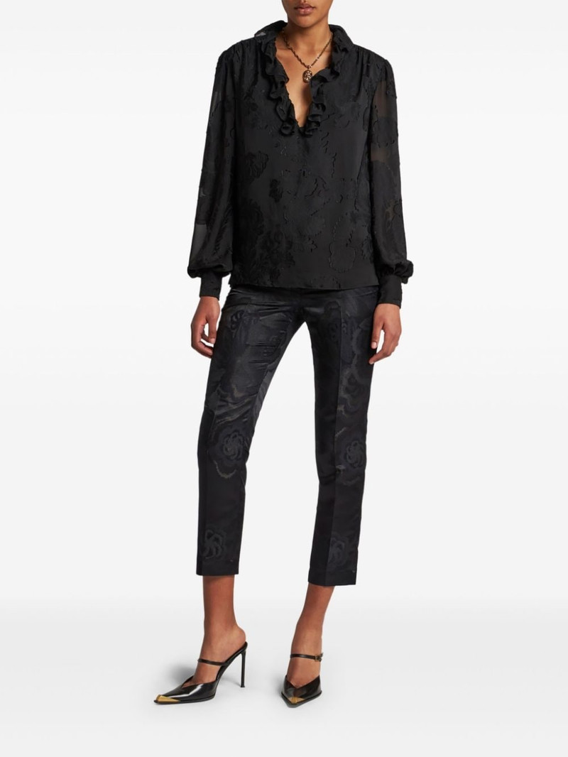 Etro jacquard tapered trousers outlook