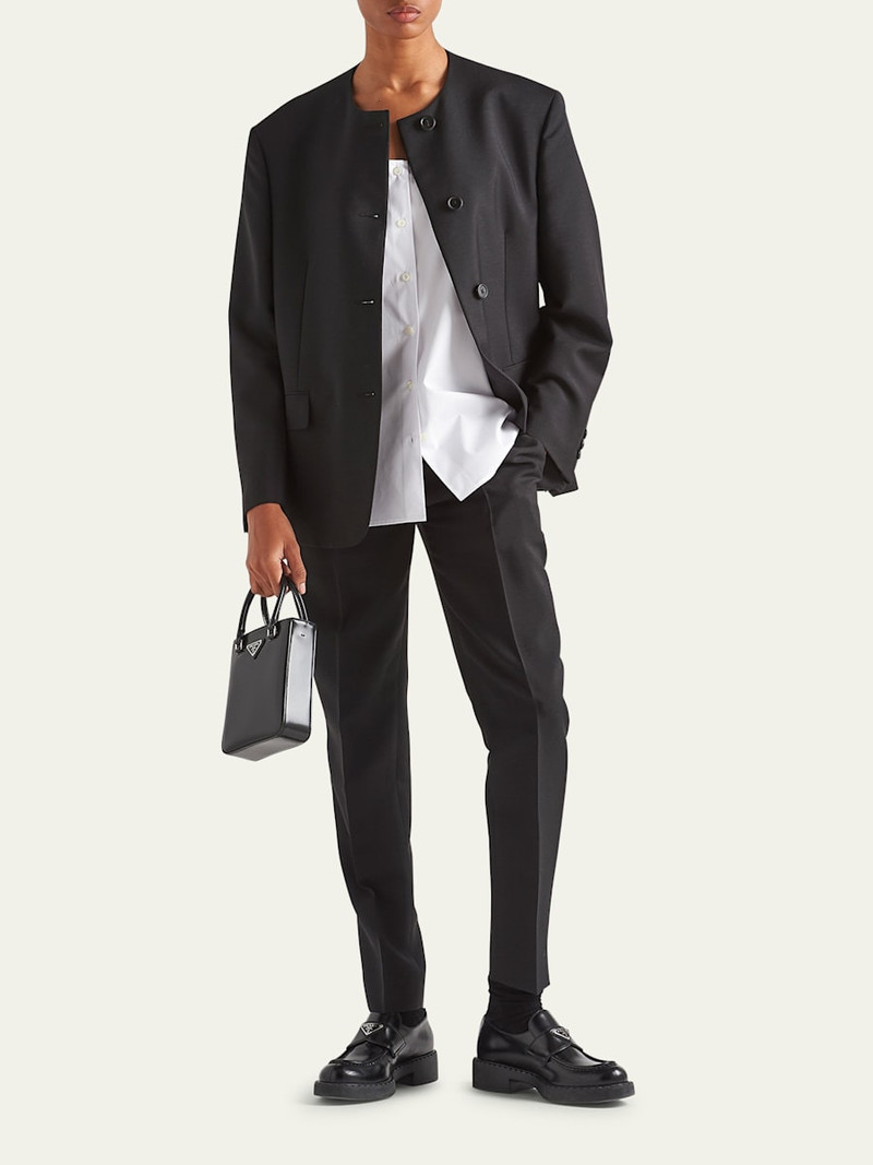 Prada Kid Mohair Slim-Leg Trousers outlook