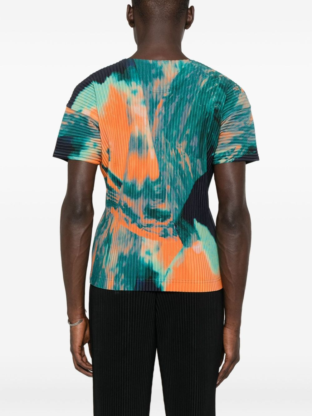 agate-print pleated T-shirt - 3