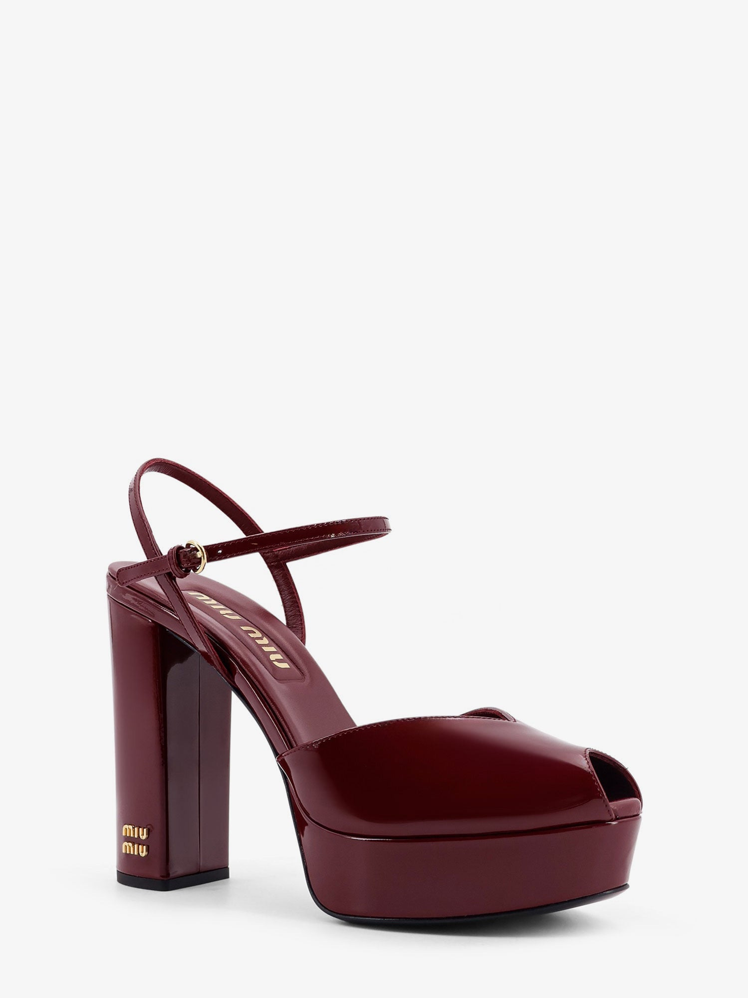 Miu Miu Patent Leather Sandals With Heel And Wedge - 2