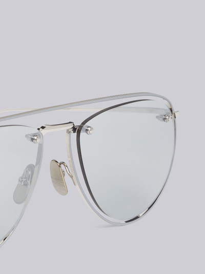 Thom Browne TB113 - Silver Aviator Sunglasses outlook