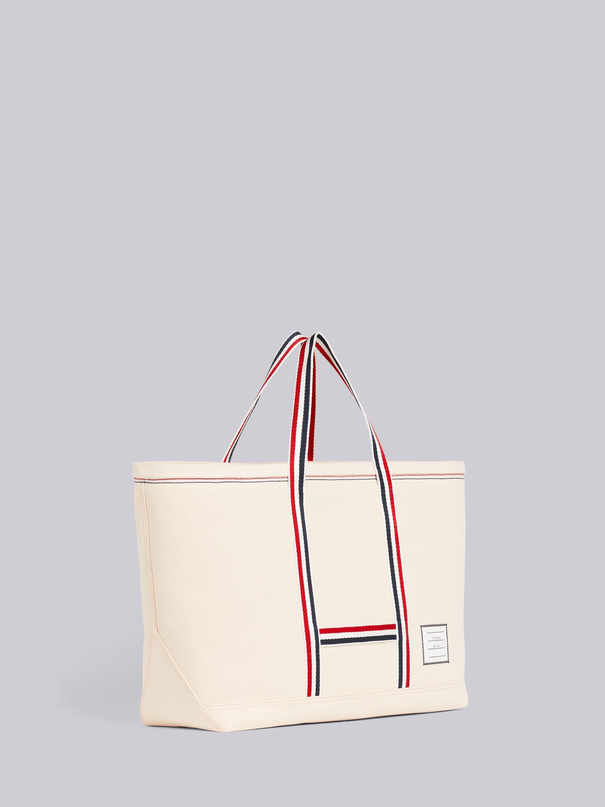 Off White Double Face Cotton Canvas Medium Tool Tote Bag - 3