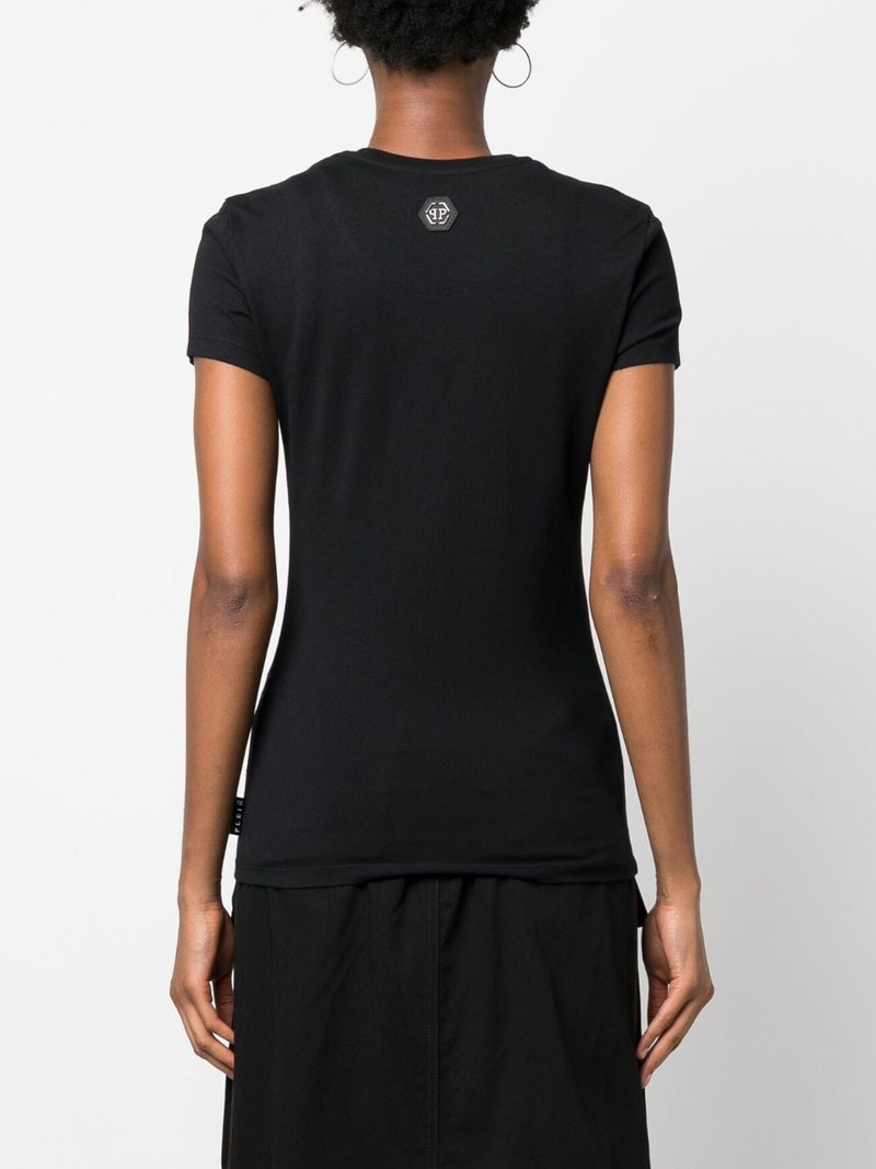 crystal-embellished logo T-shirt 4