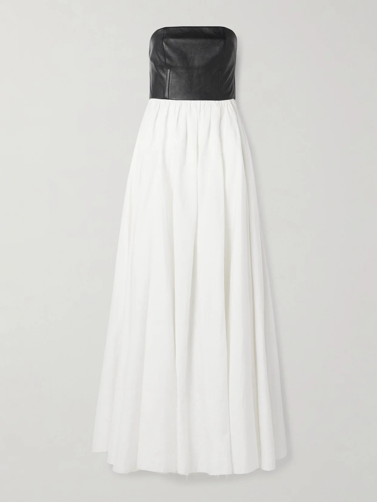 Lehti Strapless Linen And Leather Maxi Dress - 1