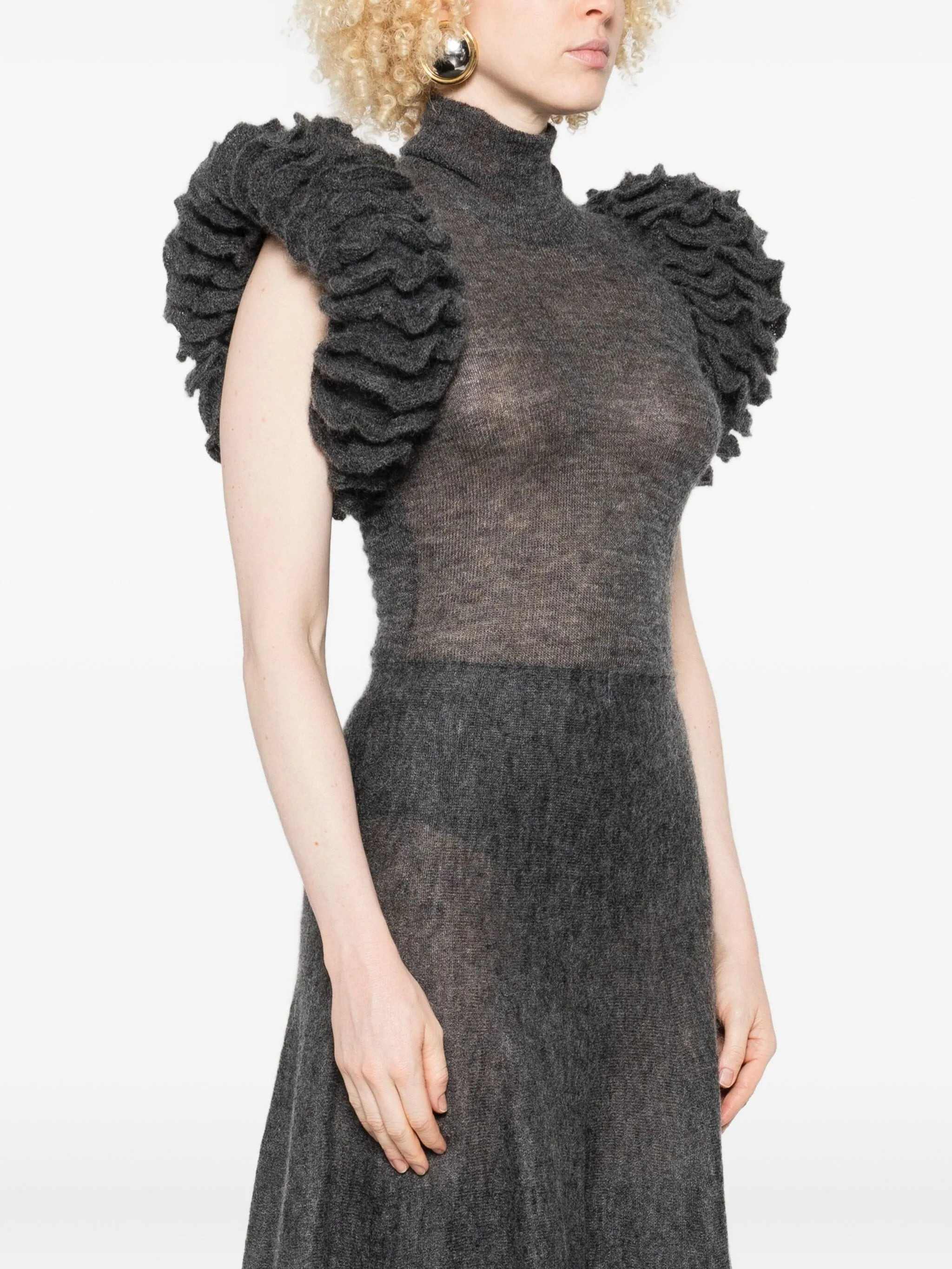 Alaïa Ruffled High-neck Bodysuit - 4