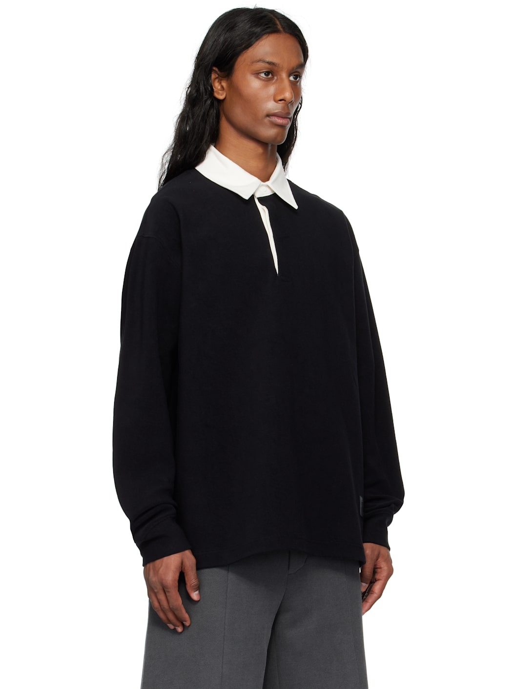 Black Solid Rugby Polo - 2