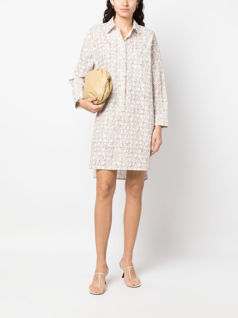 all-over logo-print shirt dress - 2