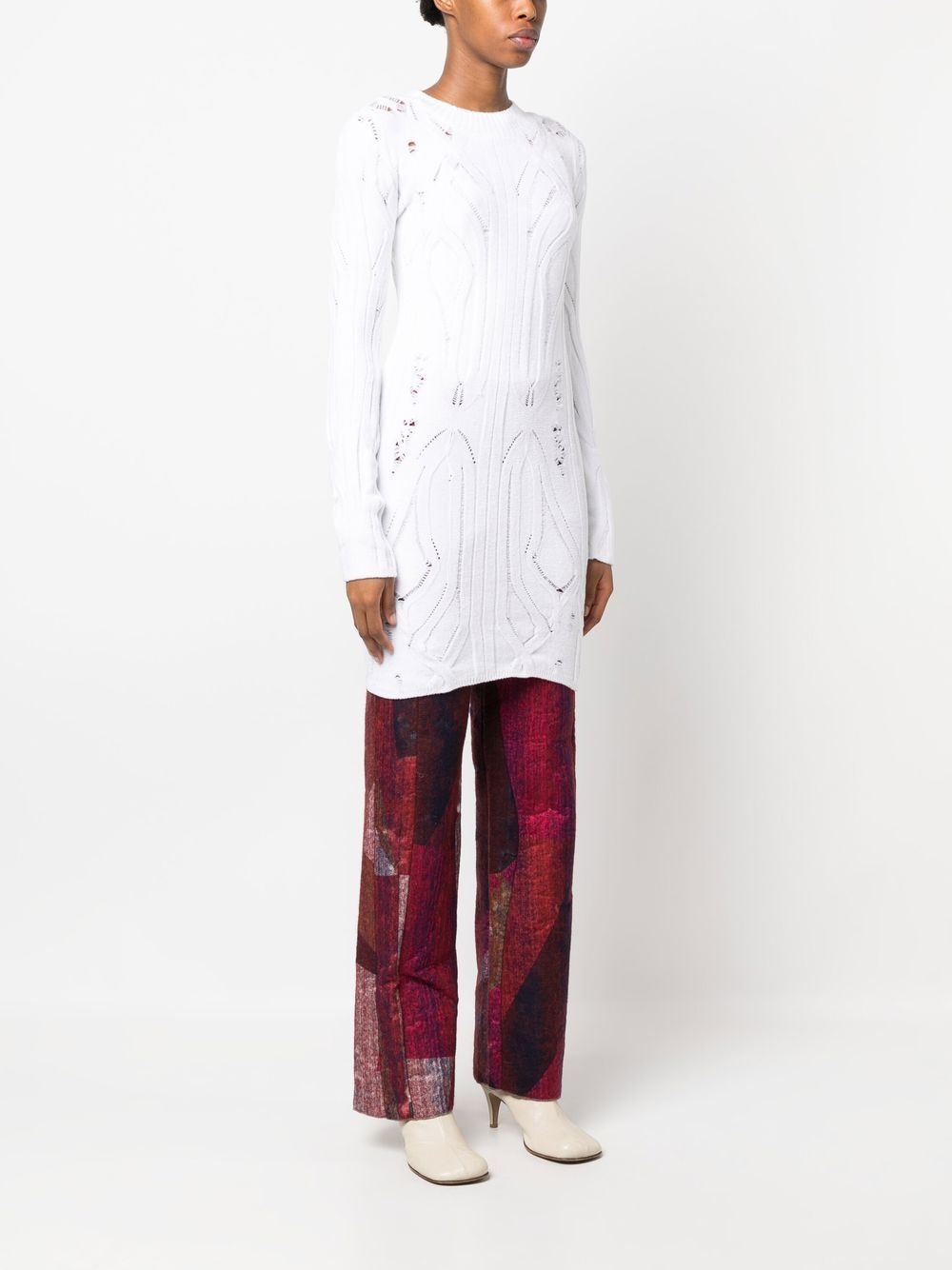 open-knit long-line jumper - 3