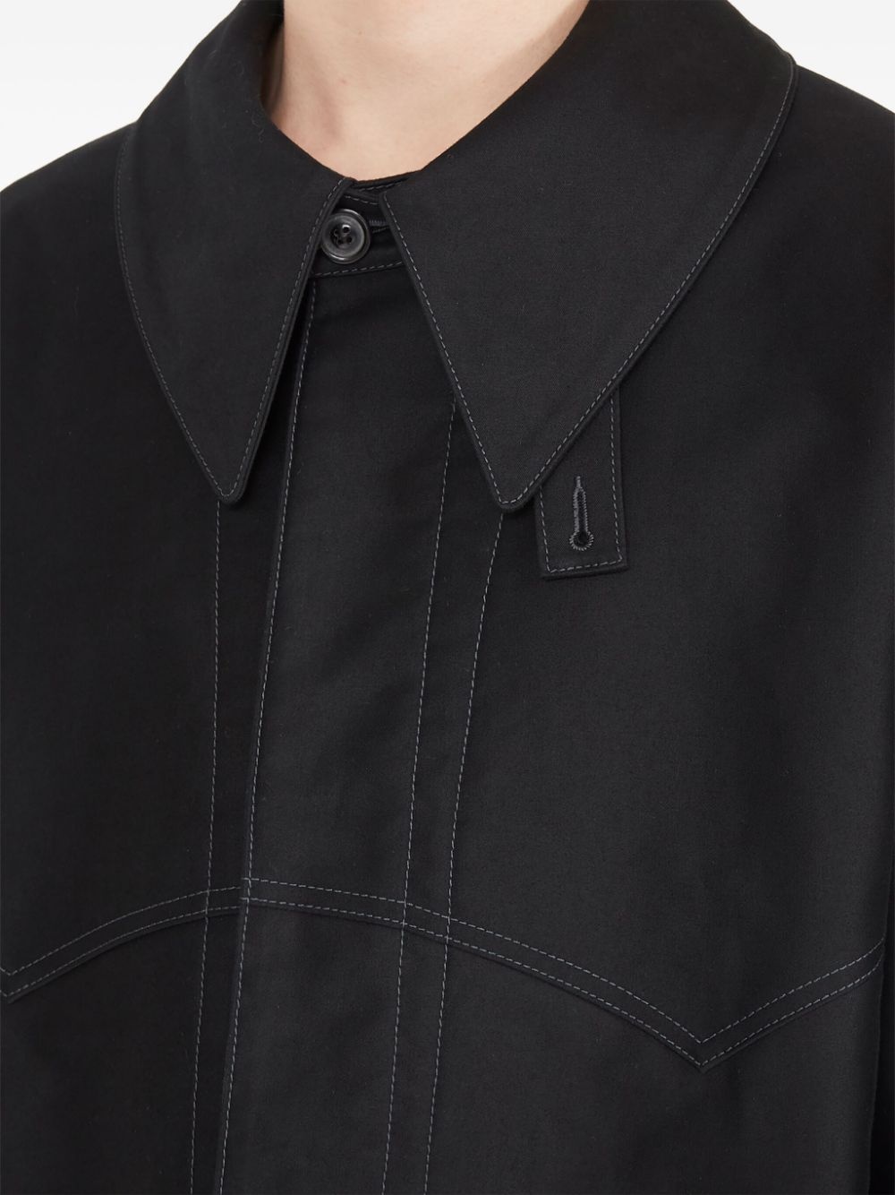 satin cotton pointed-collar shirt - 7