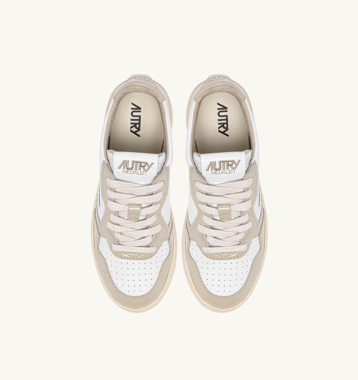 MEDALIST LOW SNEAKERS IN WHITE AND TIDAL FOAM LEATHER - 5
